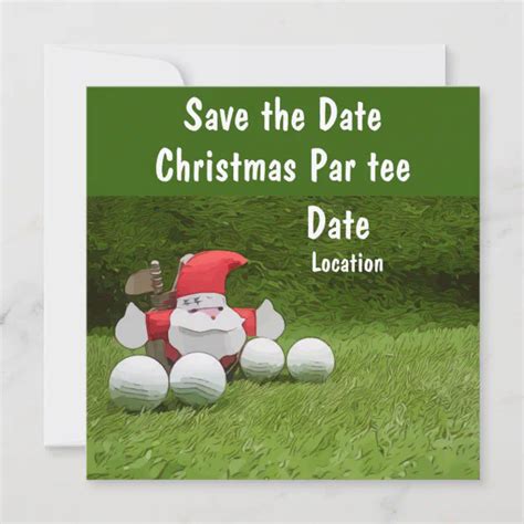 Golf Christmas Party Save The Date With Santa Zazzle