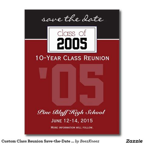 Custom Class Reunion Save The Date Announcement In 2022