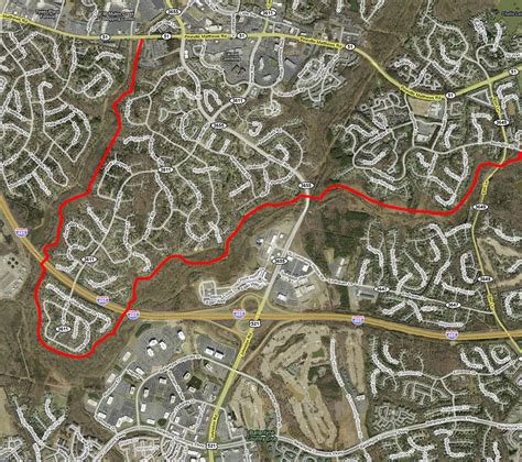 Mcalpine Creek Greenway A Map Of The Greenway From Space Flickr