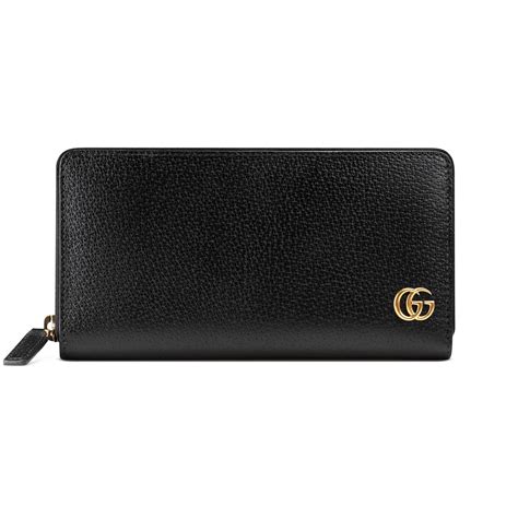 Gucci Gg Marmont Leather Zip Around Wallet In Black For Men Lyst