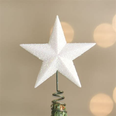 Miniature White Iridescent Star Tree Toppers Christmas Miniatures