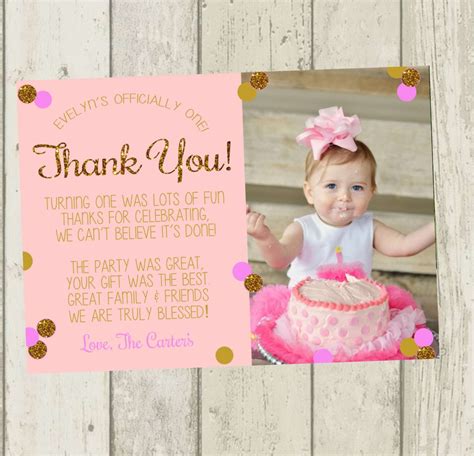 22 Ideas For First Birthday Thank You Card Wording Ho