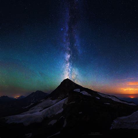 Na20 Mountain Aurora Sky Night Star Nature Milky Way Wallpaper