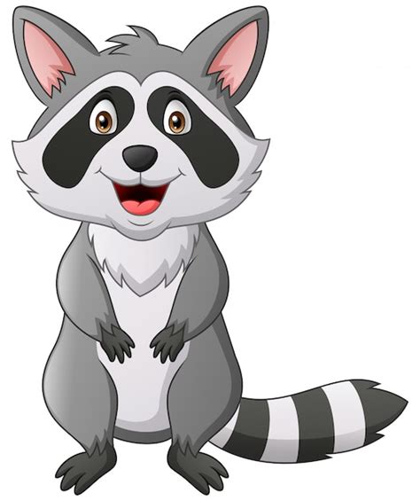 Premium Vector Cute Raccoon Cartoon Illustration