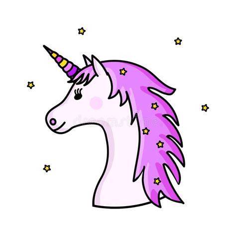 Cute Pink Unicorn Vector Illustration Stock Illustration