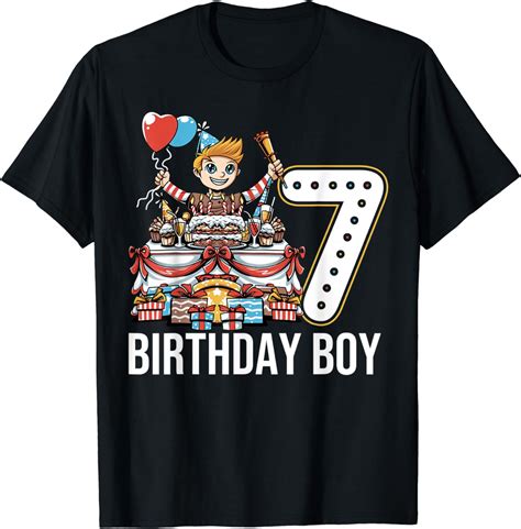 Seventh Birthday Boy 7 Year Old Boy Birthday Ts T Shirt