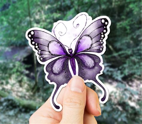 Purple Butterfly Sticker Nature Vinyl Sticker Best Friend Etsy Australia