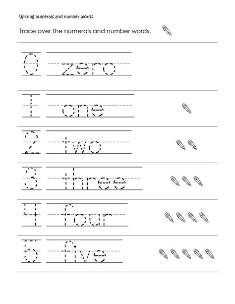 Numbers 1 5 Traceable Practice Learning Printable