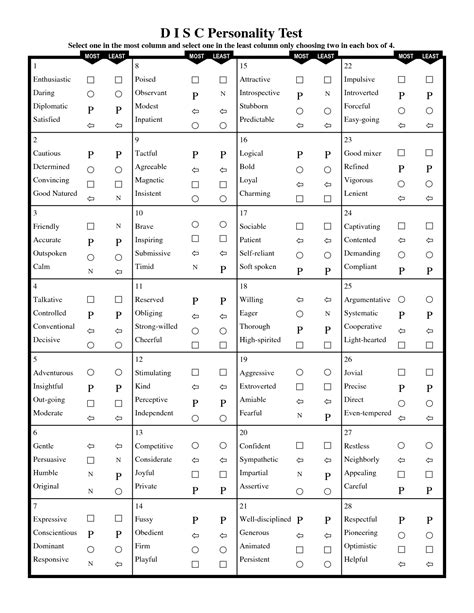 Free Printable Personality Test Printable Words Worksheets