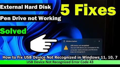 How To Fix Usb Device Not Recognized In Windows 10 11 7 And Solutions