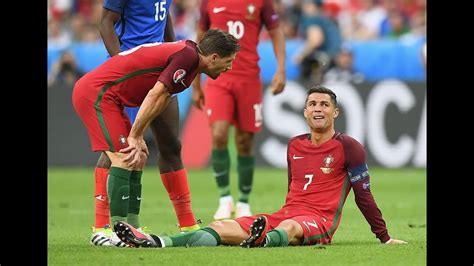 Cristiano Ronaldo injury Portugal vs France final Euro ...