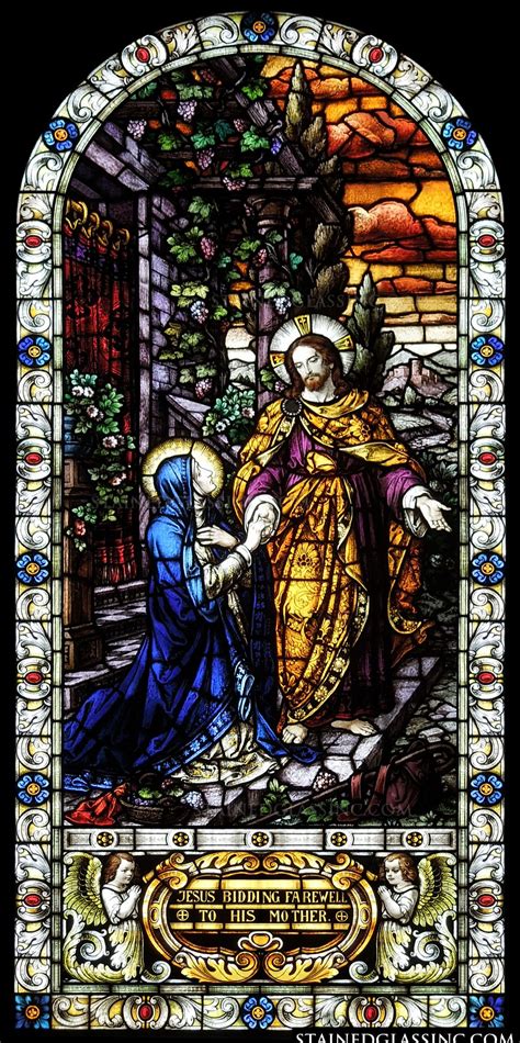 Jesus Says Goodbye To His Mother Religious Stained Glass Window
