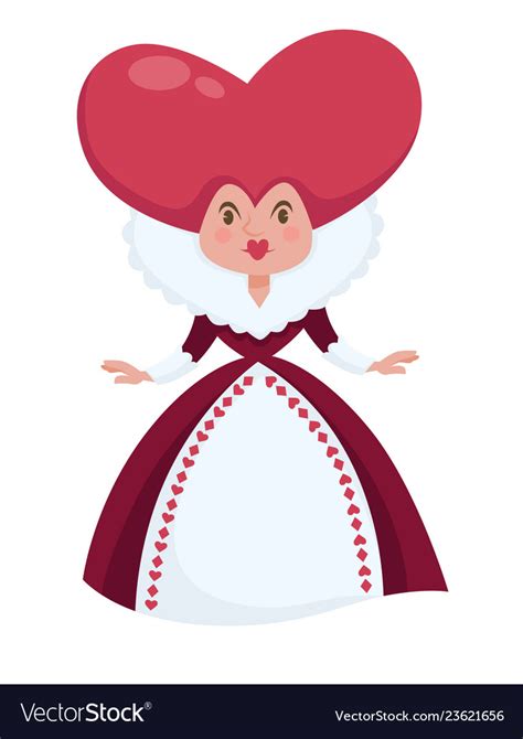 Queen Of Hearts Alice In Wonderland Character Vector Image