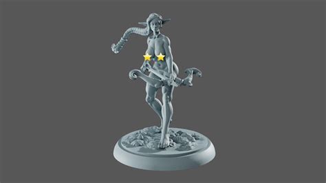 75mm Fantasy Miniature Nude Female Archer 3d Resin Printed Etsy