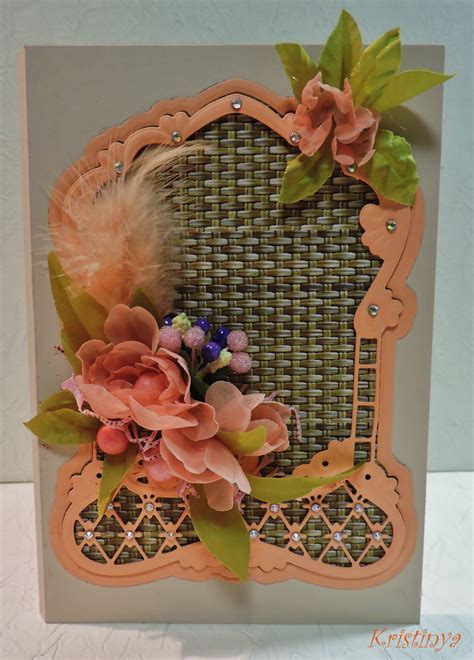 Card With Handmade Silk Flowers Made By Kristinya Handmade Card