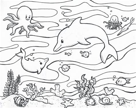 45 Sketsa Gambar Hewan Di Laut Terbaru Doggywallypagesdev