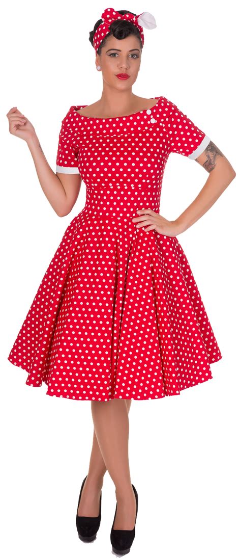 darlene retro full circle polka dot swing dress in red swing dresses casual party dresses 50s