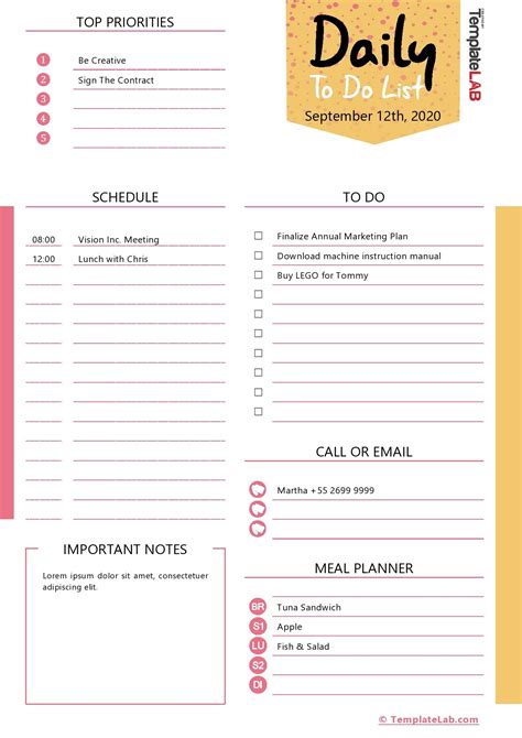 Free Printable Daily Do List