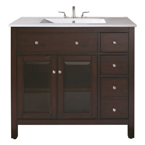 36 Inch Single Sink Bathroom Vanity With Ceramic Countertop And