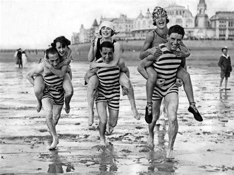 Striped Bathing Suits The Favorite Swimwear Of Men In The Early Th