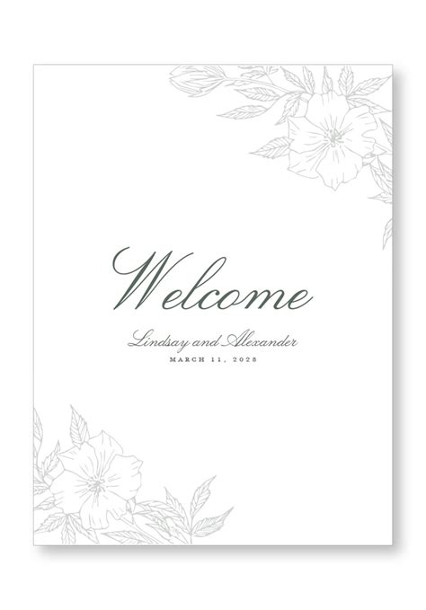 rosemary ceremony and reception large signage paper daisies stationery