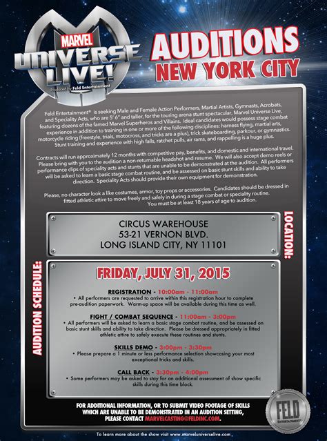 Marvel Audition Ny Auditions Free
