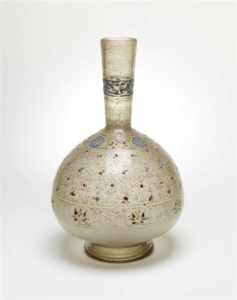 Glass Flask Gilded And Enamelled Mamluk Dynasty 1330 1340 Syria