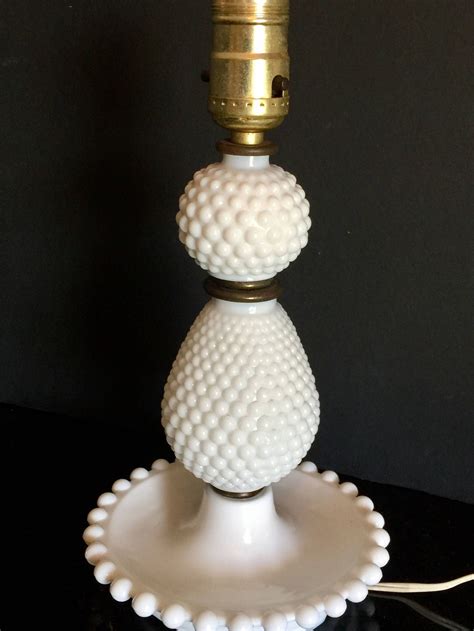 Vintage 3 Tier Hobnail White Milk Glass Table Lampelectric Etsy