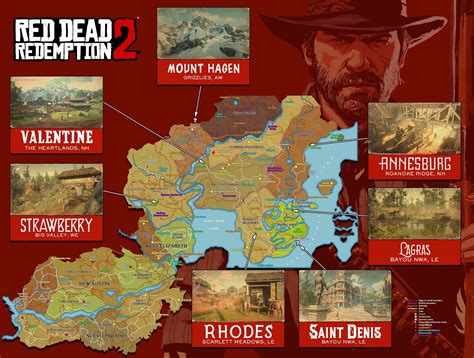 Red Dead Redemption 2 Full Map Red Dead Redemption Redemption Map