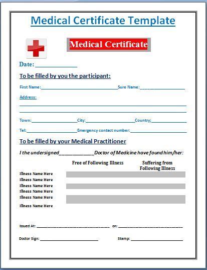 10 Medical Certificate Templates Word Excel And Pdf Templates