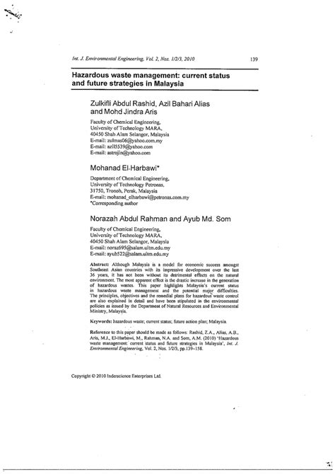 Company list malaysia kuala lumpur hazardous waste management. (PDF) Hazardous waste management: current status and ...