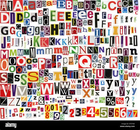 Big Size Newspaper Magazine Alphabet With Letters Numbers And Symbols