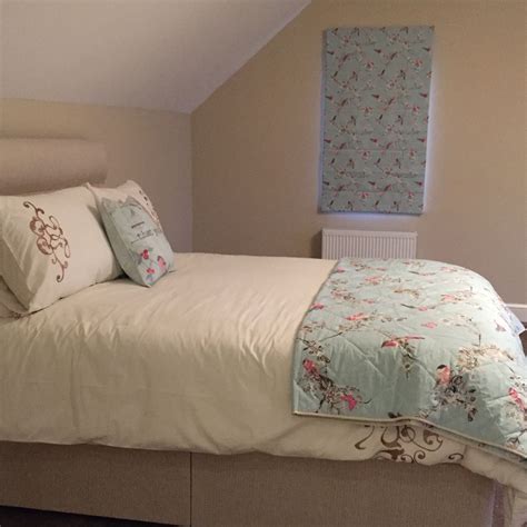 Whilst our collection of plain bedroom blackout curtains are available in a range of sizes to suit nurseries, at dunelm we also have a range of printed nursery and children's blackout curtains with fun patterns and designs such as our space navy blackout curtain. Duck egg blue beautiful birds Roman blind & bedspread ...