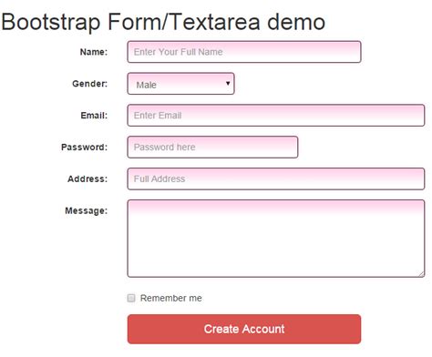 Use these classes to opt into their customized displays for a more consistent rendering here's a quick example to demonstrate bootstrap's form styles. 2 demos of textarea in Bootstrap forms