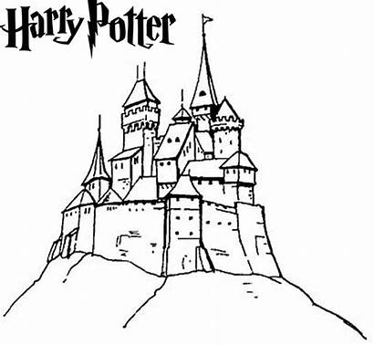Hogwarts Potter Harry Coloring Castle Pages Drawing