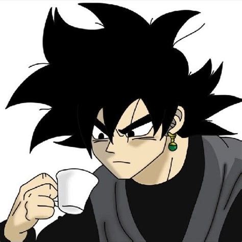 Black Goku Tomando Café