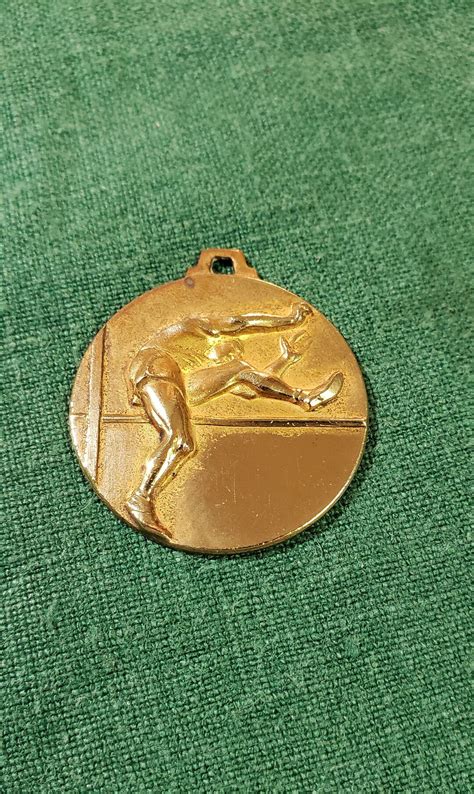 Vintage Italian Brass Medal 1960 High Jump Track And Field Award Etsy