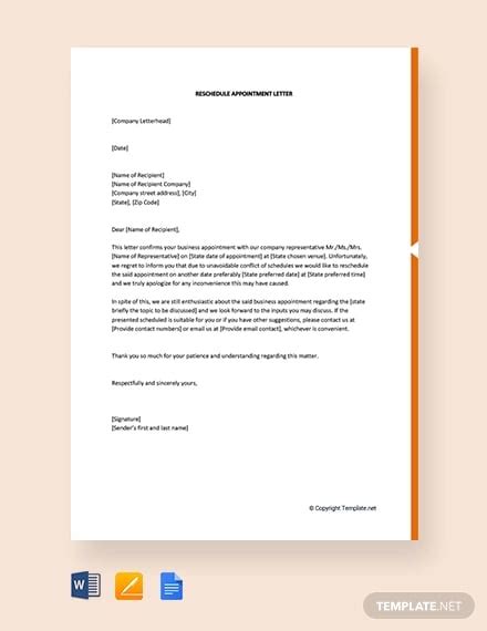 10 Reschedule Appointment Letter Templates Free Samples Examples
