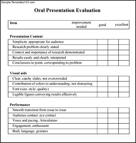 Presentation Evaluation Form Sample 8 Free Documents In Word Pdf Gambaran