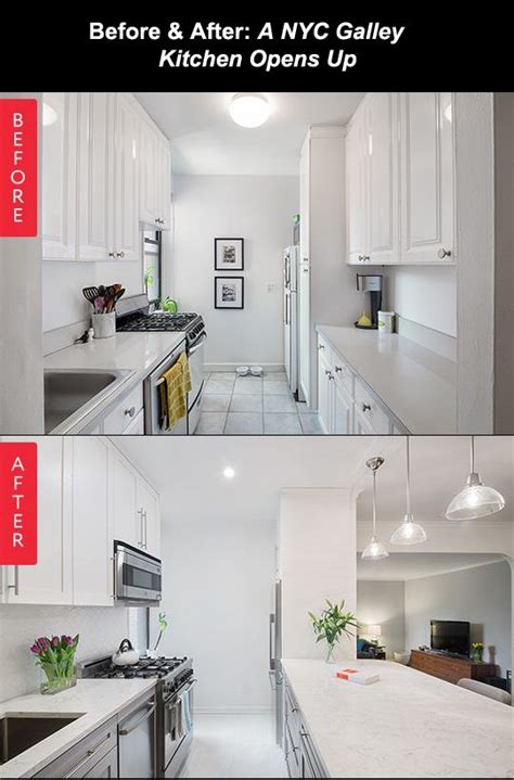 Before And After A Nyc Galley Kitchen Opens Up Small Kitchen Renovations