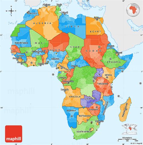 Political Simple Map Of Africa Single Color Outside