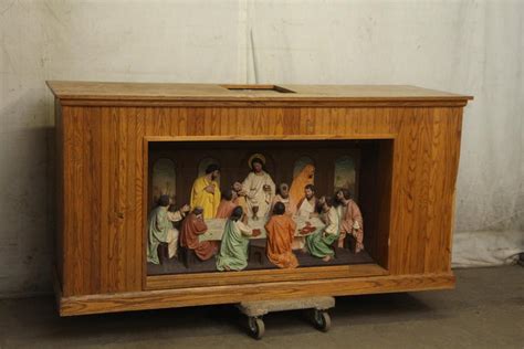 Home interior last supper figurines. 1960s Unique Oak and Highly Detailed Gesso Last Supper ...