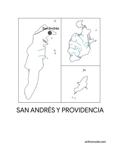 Mapa De Departamento San Andres Y Providencia Colombia Para Colorear