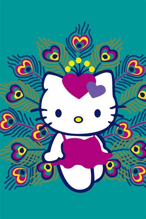 Hello Kitty (Sanrio)peacock kitty | Hello kitty wallpaper ...