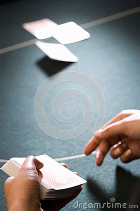 Croupier Dealing Cards, Close-up Of Hands Stock Photo ...