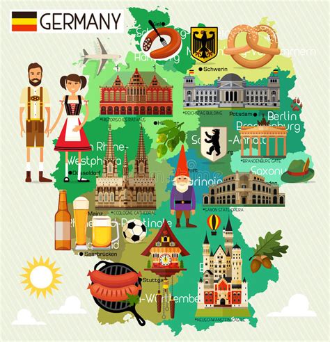 De Reiskaart Van Duitsland Vector Illustratie Illustration Of Duits