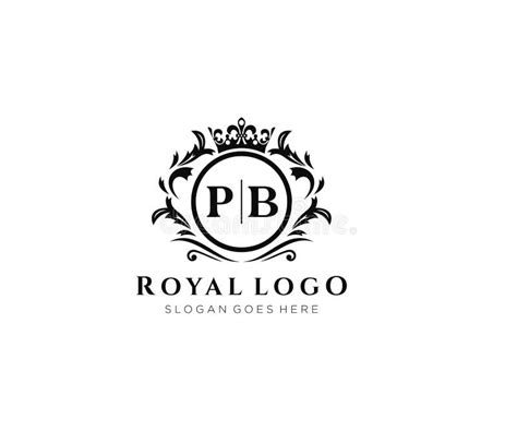 Initial Pb Letter Luxurious Brand Logo Template For Restaurant