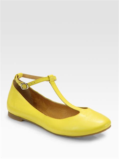See By Chloé Flats Allen T Strap Ballerina In Yellow Lyst