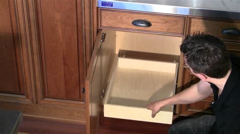 Ikea, home depot & lowes cabinet installation. Install roll out shelf to base cabinet deck - YouTube