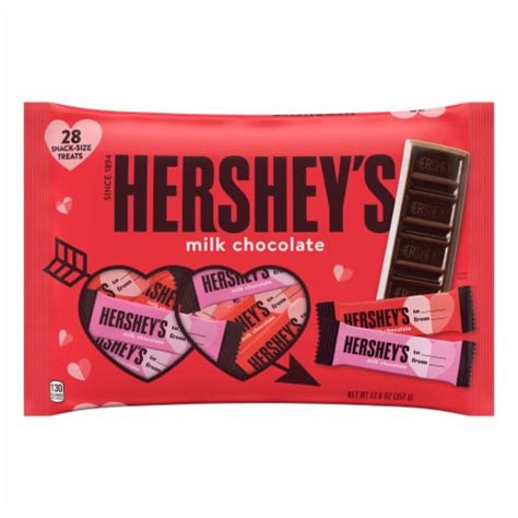 Hersheys Milk Chocolate Snack Size Valentines Day Candy Bag 28 Pcs